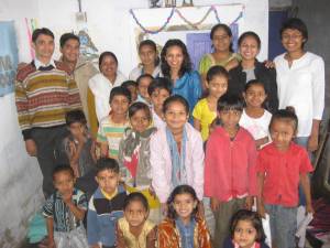 The class posing with their teachers and Pratham staff.   This is right after an impromptu talent show - no surprise, with names like Hrithik and Bipasha in the crowd!